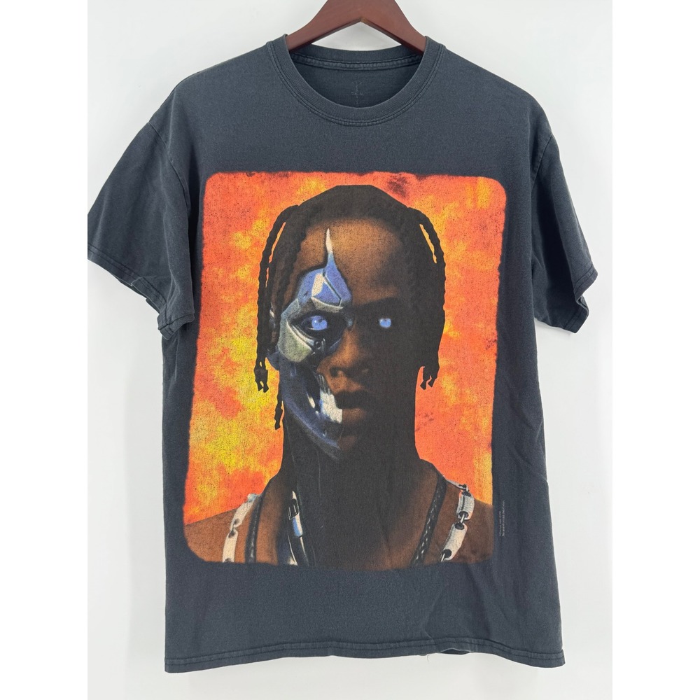 Travis‎ Scott Cactus Jack x PlayStation Astro Cyborg T-Shirt Washed Black Mens M